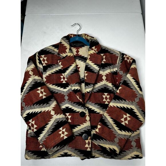 New Identity Womens Jacket Southwestern Tapestry Aztec Sz 2XL Cotton - Picture 10 of 13